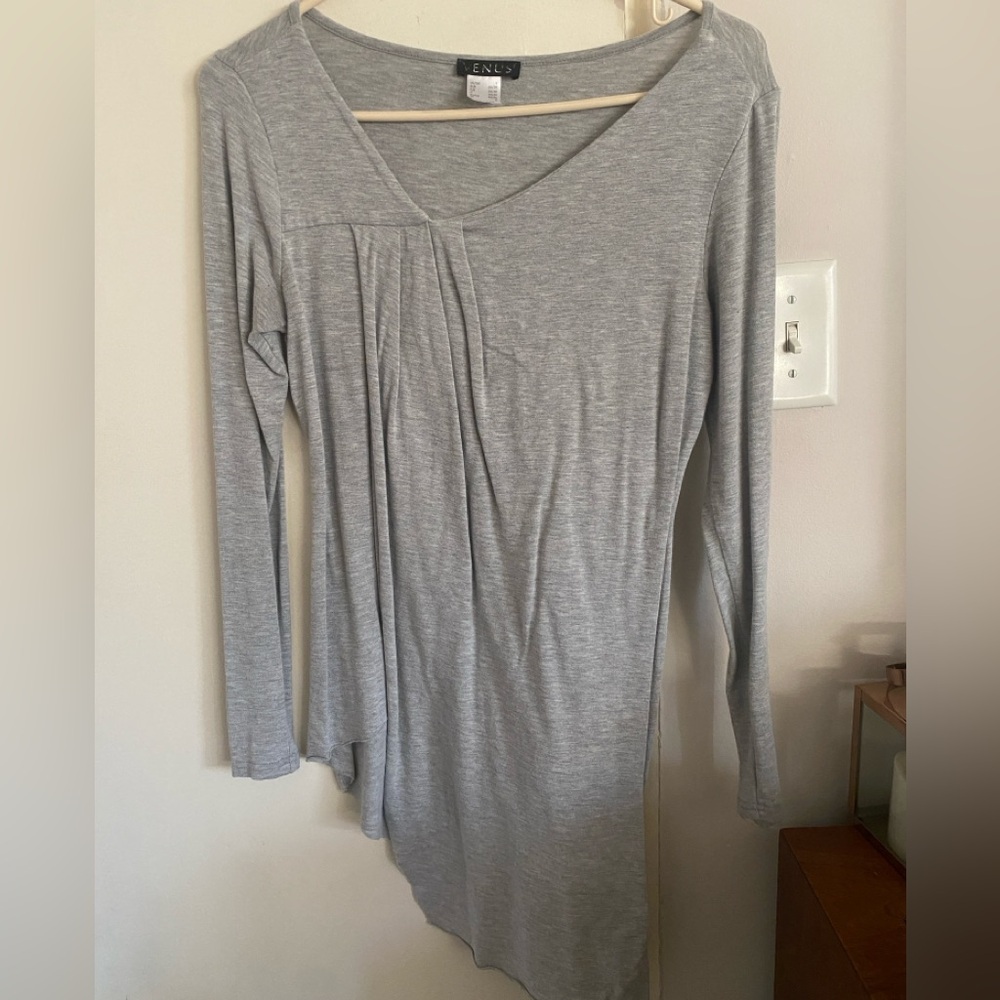 Women's Gray Asymmetrical Top